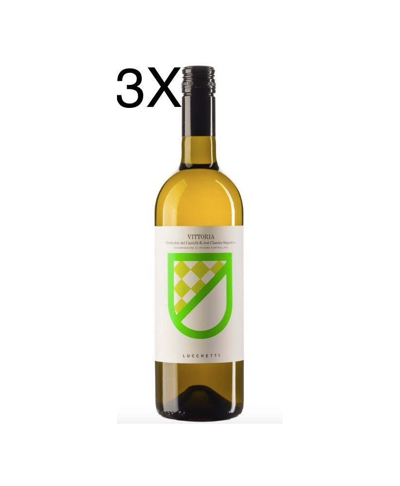 (3 BOTTIGLIE) Lucchetti - Vittoria 2016 - Verdicchio dei Castelli di Jesi Superiore - DOC - Cork Free - 75cl