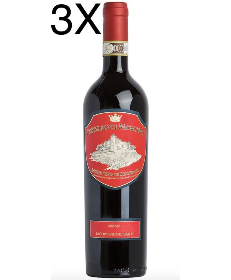 (3 BOTTLES) Jacopo Biondi Santi - Morellino di Scansano 2019 - Castello di Montepo' - DOCG - 75cl