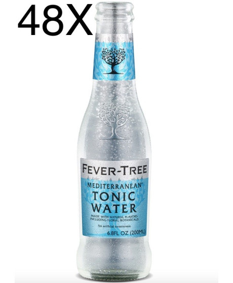 48 BOTTIGLIE - Fever Tree Mediterranean - Premium Natural Mixers Mediterranen Tonic Water - Acqua Tonica - 20cl