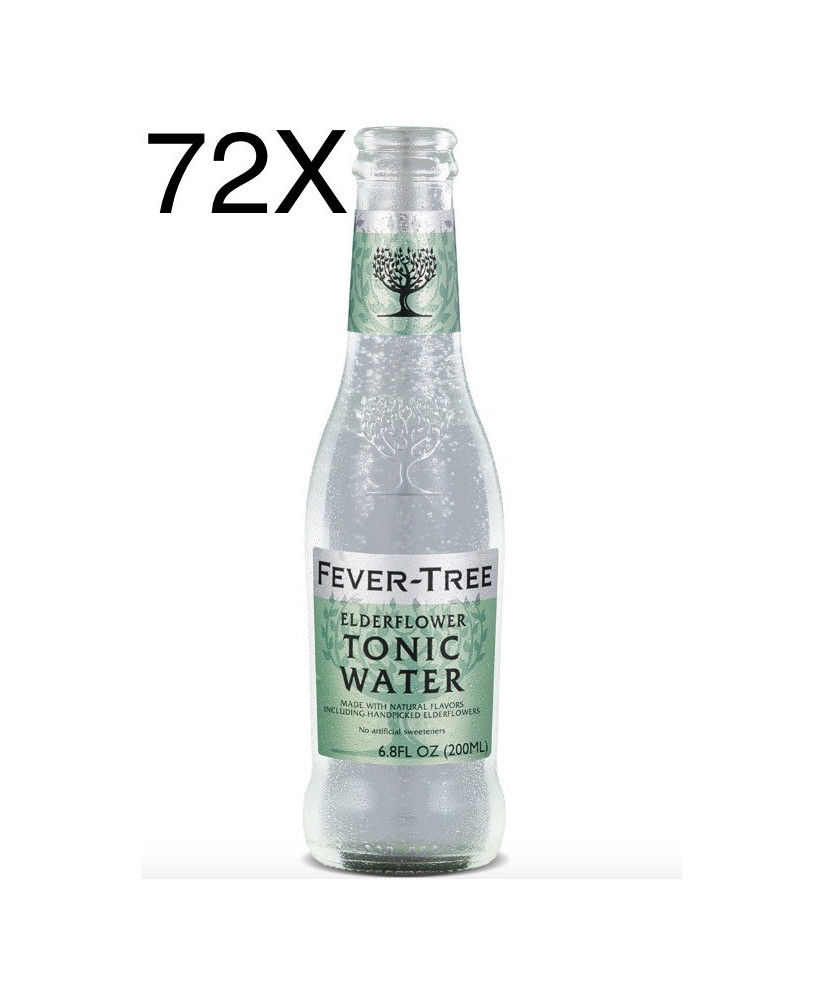 72 BOTTIGLIE - Fever Tree - Elderflower - Fiori di Sambuco - Premium Natural Mixers - Acqua Tonica - 20cl