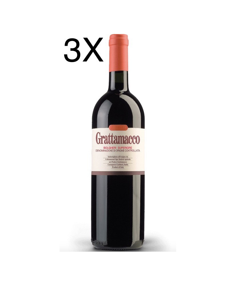 (3 BOTTLES) Castello Collemassari - Grattamacco 2018 - Podere Grattamacco - Bolgheri Superiore DOC - 75cl