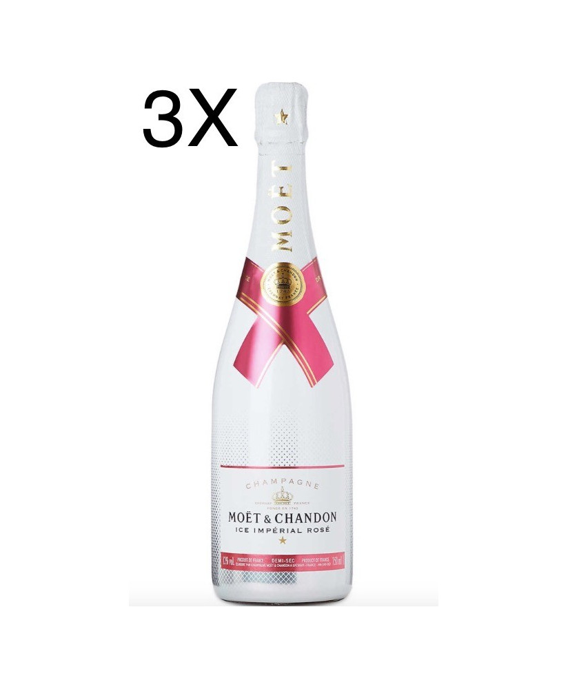 (3 BOTTLES) Moët & Chandon - Ice Impérial Rose' - Champagne - 75cl