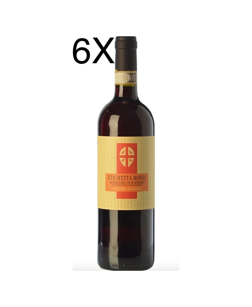 (6 BOTTIGLIE) Fattoria dei Barbi - Morellino di Scansano 2020 - Etichetta Rossa - DOCG - 75cl