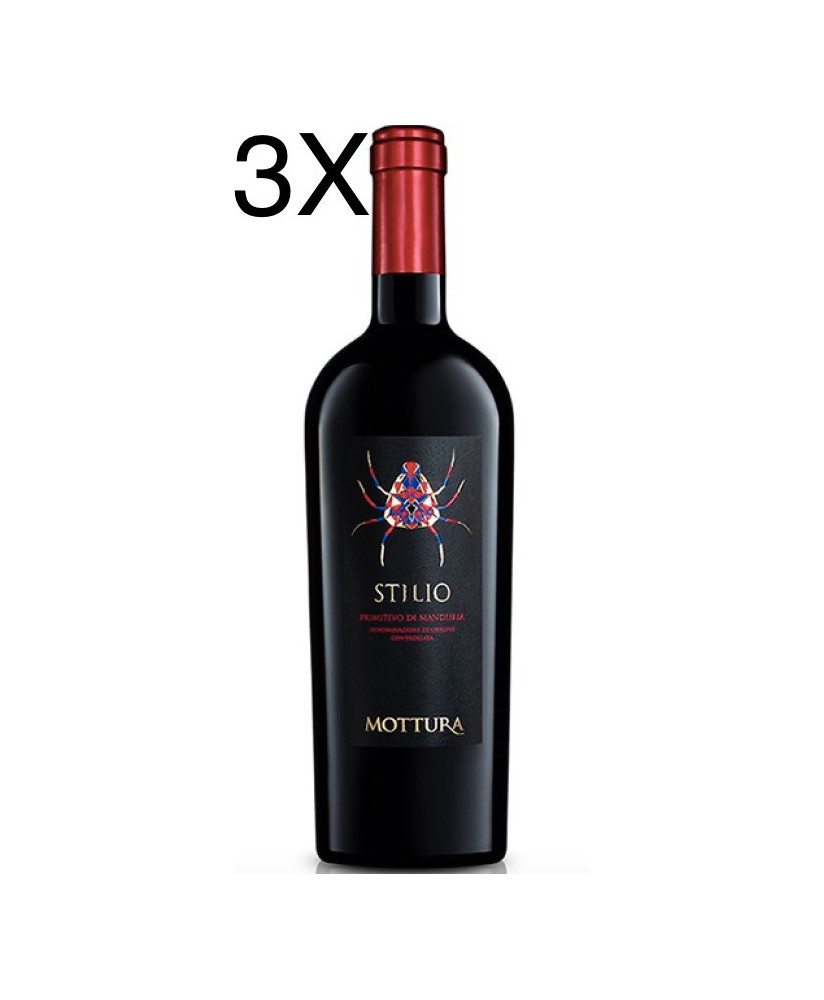 (3 BOTTIGLIE) Mottura - Stilio 2021 - Primitivo di Manduria DOC - 75cl