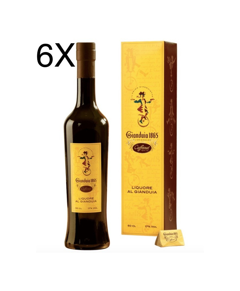 (6 BOTTIGLIE) Caffarel - Liquore Gianduia - 50cl - Astucciato