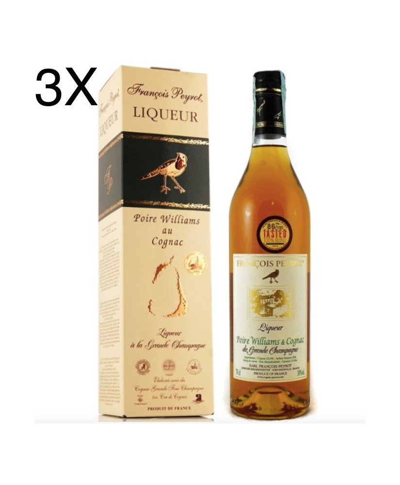 (3 BOTTIGLIE) François Peyrot - Cognac alle Pere Williams - Astucciato - 70cl