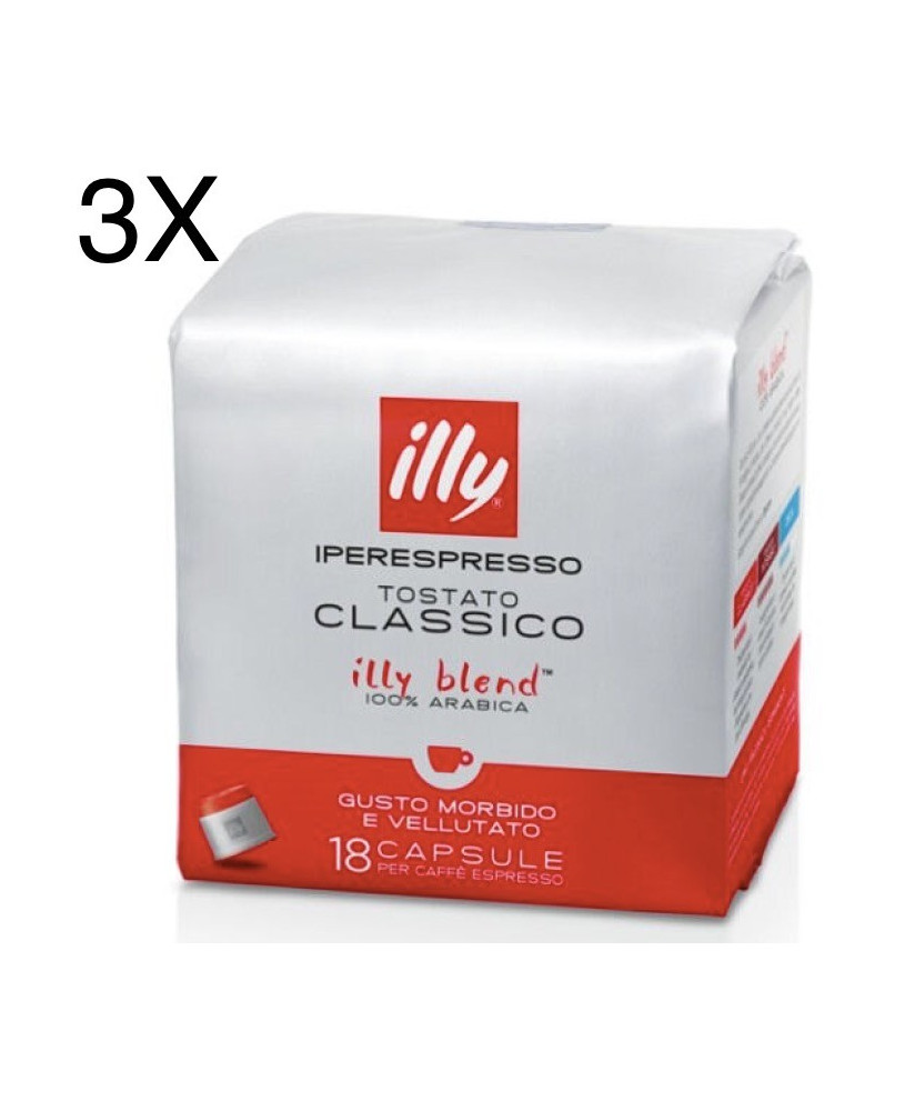 (3 CONFEZIONI) Illy Rosso - 54 Capsule - Tostato Classico