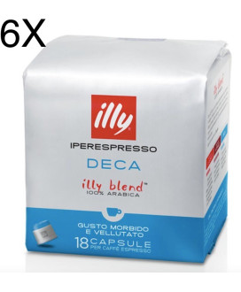 (6 CONFEZIONI) Illy - 108 Capsule - Decaffeinato