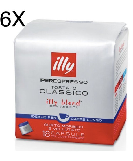 (6 CONFEZIONI) Illy - 108 Capsule - Espresso Lungo