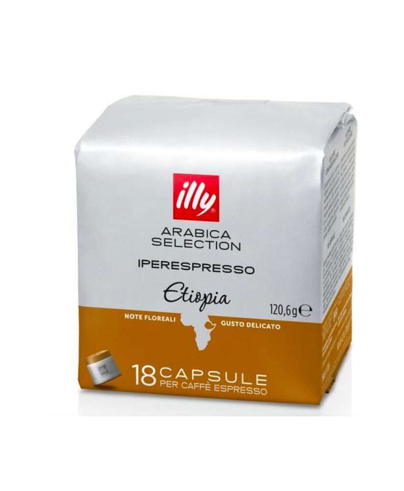 Vendita online capsule Illy Caffe' Monoarabica Ethiopia per macchina iperespresso. Confezione da 18 caffè espresso Etiopia. Shop