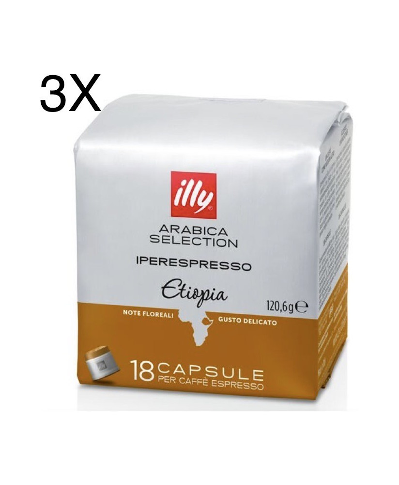 (3 PACKS) Illy Monoarabica Ethiopia - 54 Capsule