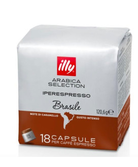 Vendita online capsule Illy Caffe' Monoarabica Brazil per macchina iperespresso. Confezione da 18 caffè espresso Brasil. Shop on