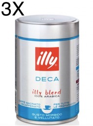 (3 PACKS) ILLY - COFFEE DECAFFEINATED - Medium Roast - 250g