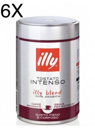 (6 PACKS) ILLY - CAFFE' ESPRESSO - Intense Roast - 250g