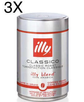 (3 PACKS) ILLY - ROASTED COFFEE BEANS - 250g