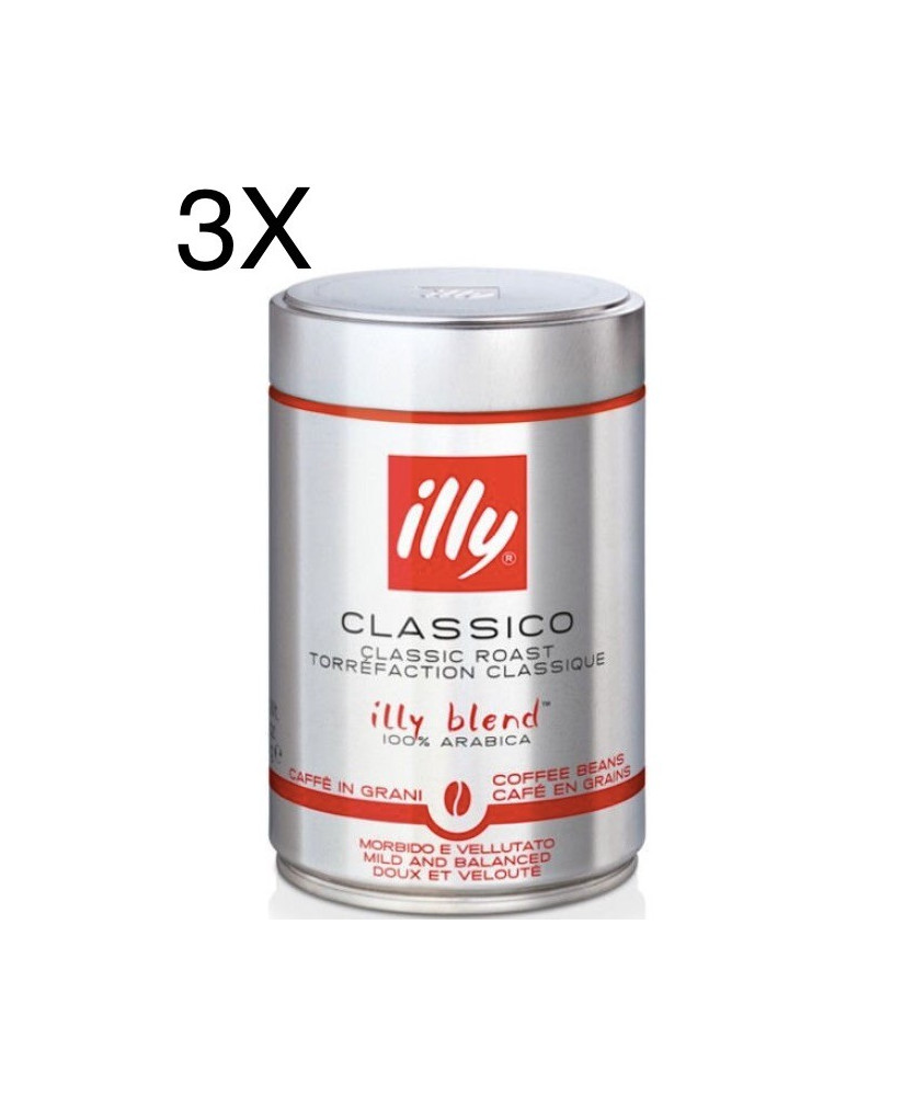 (3 PACKS) ILLY - ROASTED COFFEE BEANS - 250g