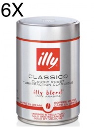 (6 PACKS) ILLY - ROASTED COFFEE BEANS - 250g