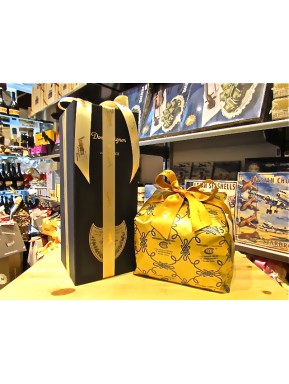 (2 Special Bags) - Panettone Craft "Cova" and Champagne "Dom Perignon"