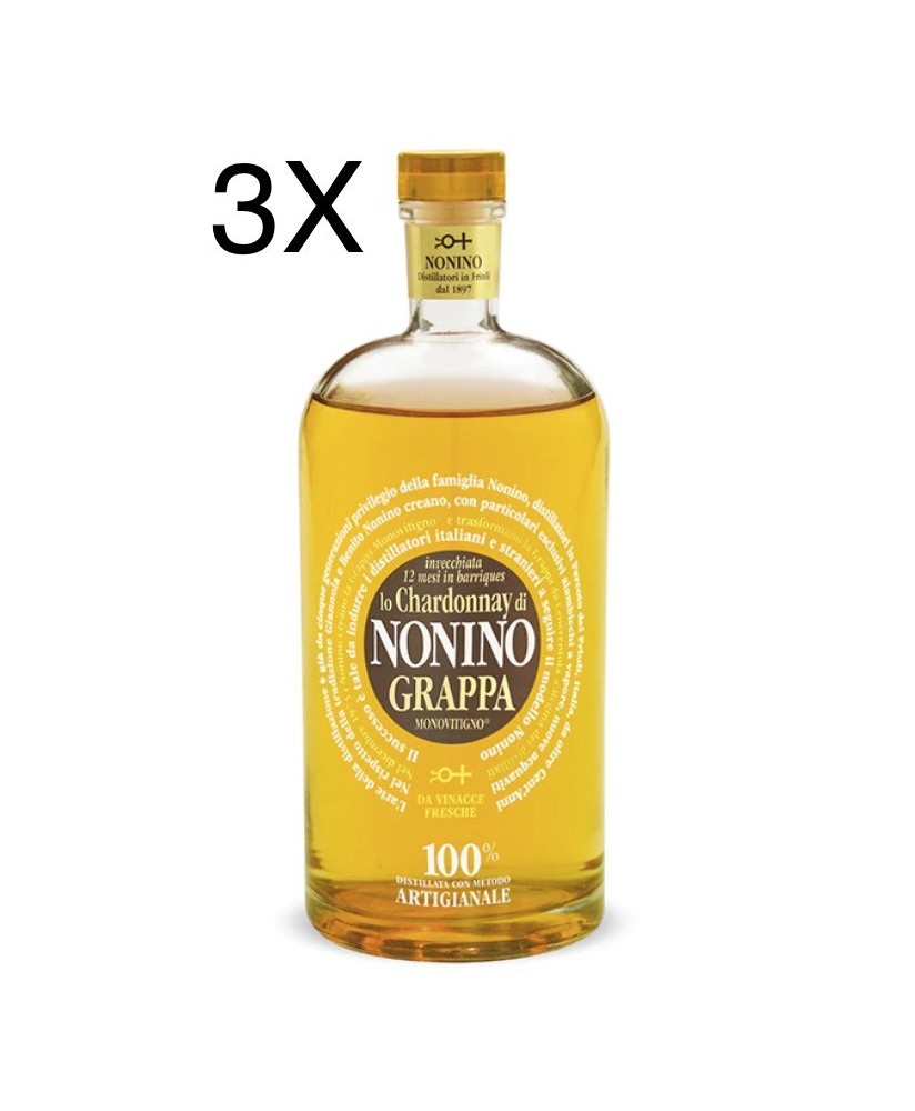 (3 BOTTIGLIE) Nonino - Grappa Chardonnay Barriques - 12 Mesi -  Limited Edition - 70cl