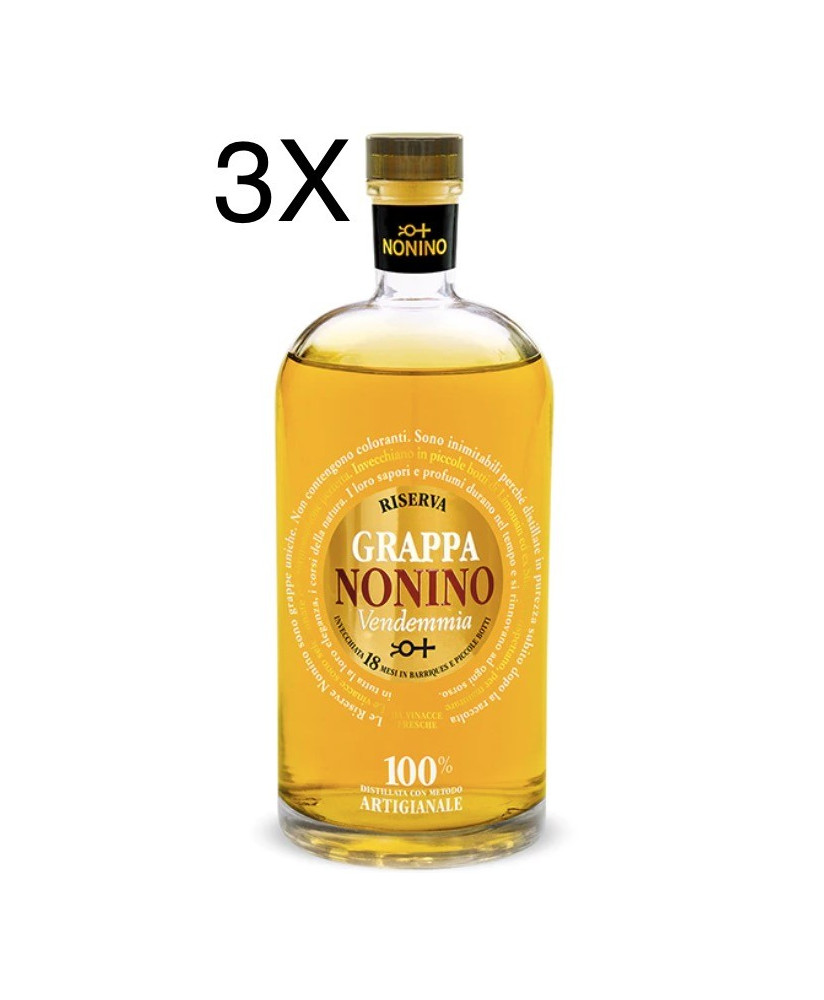 (3 BOTTIGLIE) Nonino - Grappa Vendemmia Barriques - Riserva 18 mesi - 70cl