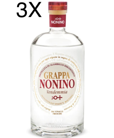 (3 BOTTIGLIE) Nonino - Grappa Vendemmia Bianca - 70cl