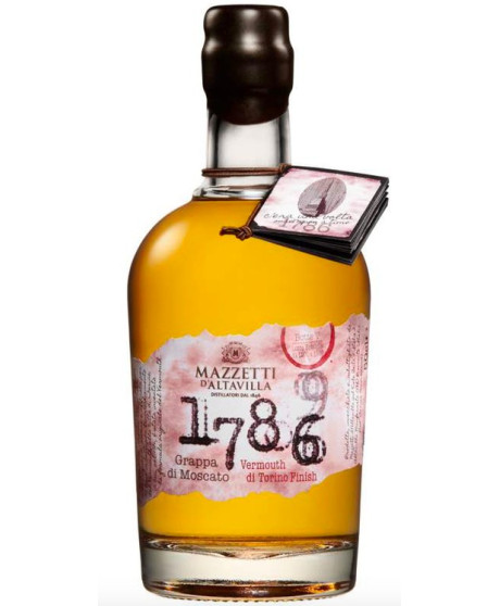 Mazzetti d'Altavilla - Grappa 1786 Moscato Vermouth Cask Finish - Gift Box - 50cl