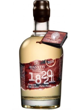 Mazzetti d'Altavilla - Grappa 1820/21 Moscato Porto Cask Finish - Gift Box - 50cl