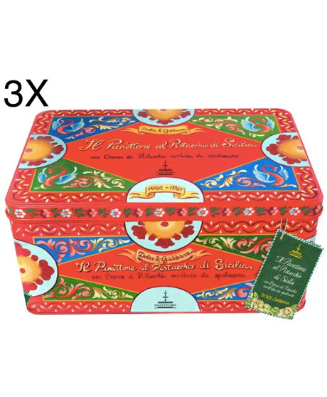 (3 PANETTONI X 600g) Fiasconaro - Dolce & Gabbana - Panettone Pistachio - Limited Edition