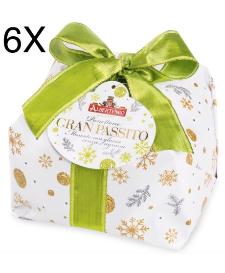 (6 PANETTONI X 1000g) Albertengo - Gran Passito - NEW