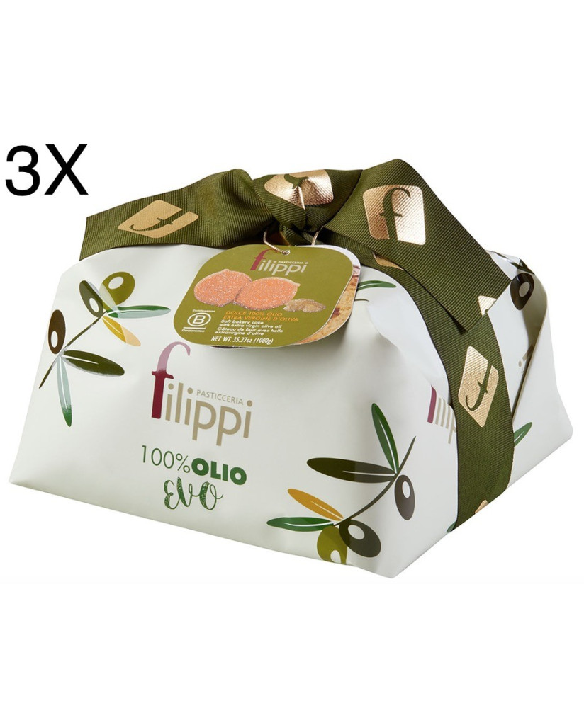 (3 PANETTONI X 1000g) Filippi - Olive Oil Avorie'