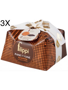(3 PANETTONI X 1000g) Filippi - Orange & Chocolate 