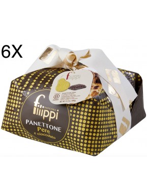 (6 PANETTONI X 1000g) Filippi - Pear and Chocolate