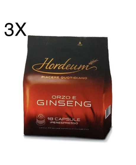 (3 PACKS) Illy - Hordeum - Barley and Ginseng - 54 Capsule Caffe'