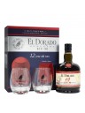 El Dorado - 12 anni - Demerara - Cofanetto con 2 Bicchieri Firmati - 70cl