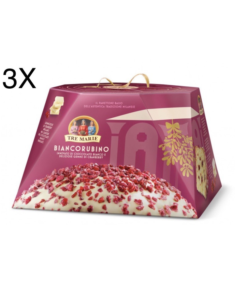 (3 PANETTONI X 900g) Le Tre Marie -  White Ruby