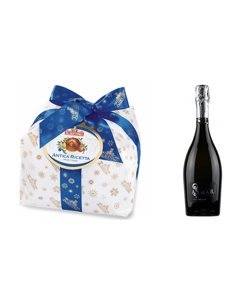 Online sales packaging Christmas 2013 with prosecco and panettone craft Albertengo quality (Typical Christmas Cake). Shop online