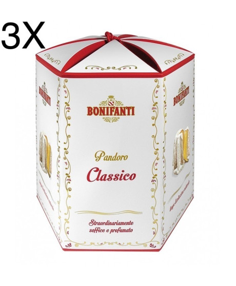 (3 CHRISTMAS CAKES X 1000g) Bonifanti - "Pandoro" Classic