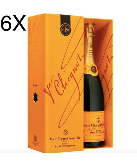 (6 BOTTLES) Veuve Clicquot - Cuvee Saint Petersbourg - Champagne AOC - Coffret - 75cl