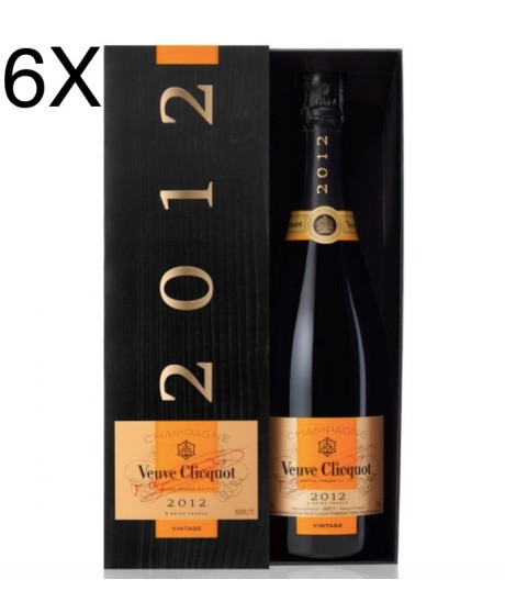 (6 BOTTLES) Veuve Clicquot - Vintage Brut 2012 - Champagne AOC - Coffret - 75cl