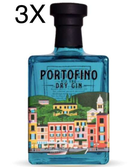 (3 BOTTLES) Portofino - Dry Gin - 50cl