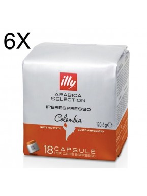 (6 PACKS) Illy Monoarabica Colombia - 108 Capsule