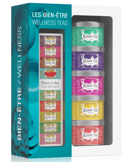 KUSMI TEA - WELLNESS TEA ASSORTMENT - WITH INFUSER 5 X 25G