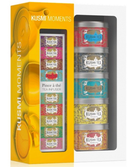 KUSMI TEA - SELEZIONE "MOMENTS" - CON INFUSORE - 5 X 25G