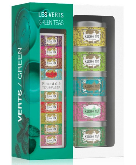 KUSMI TEA - GREEN TEA ASSORTMENT - WITH INFUSER 5 X 25G