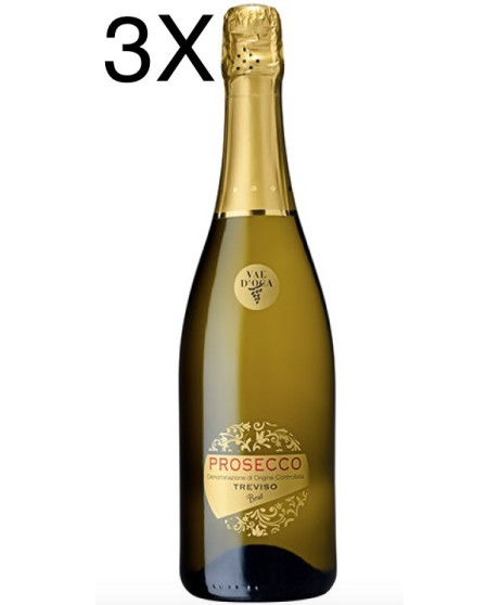 (3 BOTTLES) Val d'Oca - Brut Oro - Prosecco DOC Treviso - 75cl