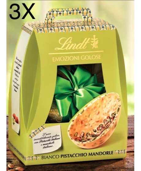 (3 EGGS X 400g) Lindt - White Chocolate with salted almonds and pistachios