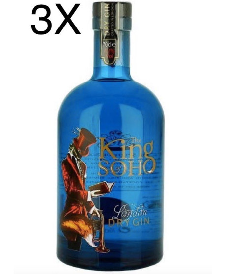 (3 BOTTLES) Gin King Of Soho - London Dry Gin - 70cl