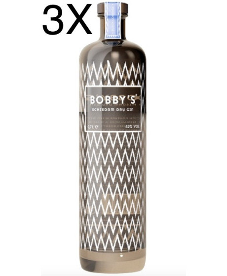 (3 BOTTLES) Bobby's Schiedam Dry Gin - 70cl