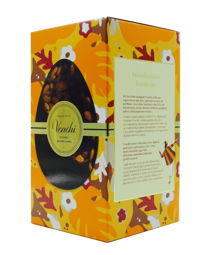 Vendita online uova di cioccolato Venchi 2015, fondente con Mandorle Tostate. Shop on line uova di cioccolata senza glutine per 