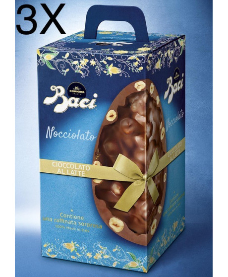 (3 Uova x 370g) Perugina - Cioccolato al Latte con Nocciole